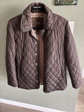 Coach Quilted Jacket in Chocolate Brown
